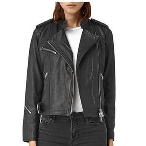 Atkinson Leather Biker Jacket - Black - 0